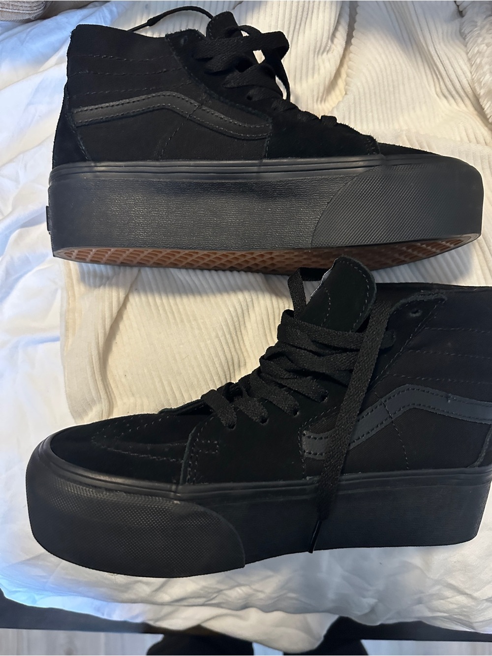 Vans Black Sk8-Hi Platform Suede Sneakers - Picture 4 of 7